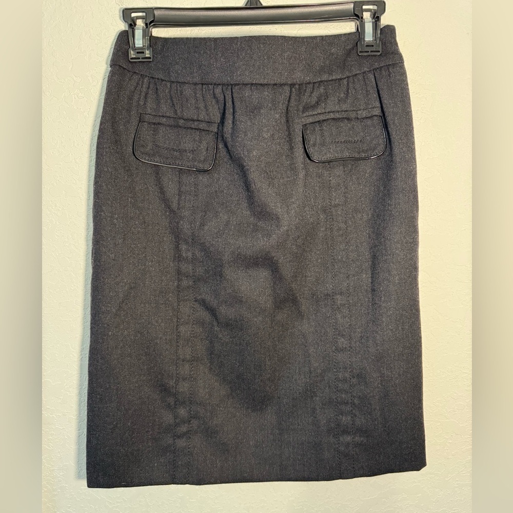 Valentino Roma Wool Skirt Womens 6 Gray Fall Pencil Business Work Office Italy